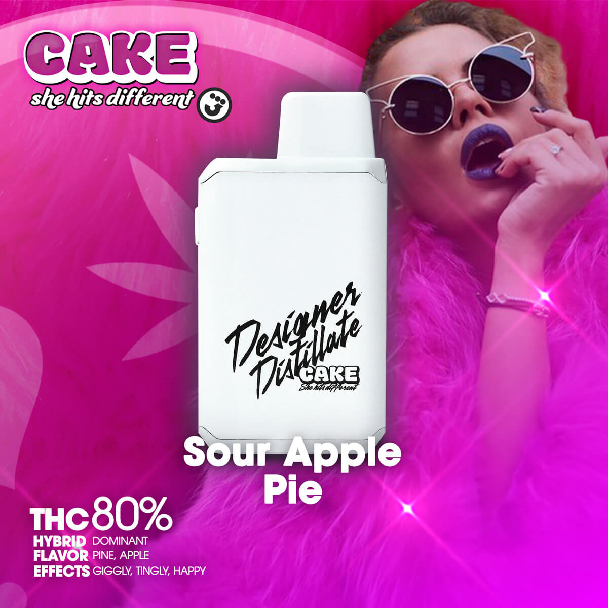 CAKE-Vape-Sour-Apple-Pie-1×1-BRANDED-1200×1200 Cake - Sour Apple Pie Designer Distillate Disposable 1.25g