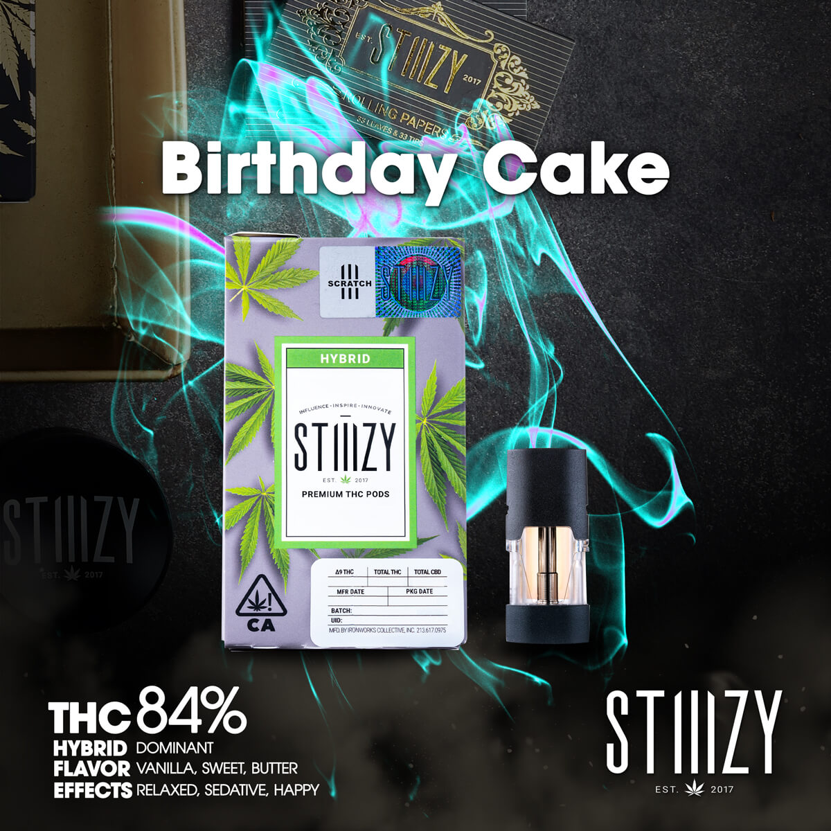 Stiiizy-Vape-Birthday-Cake-1×1-BRANDED-1200×1200 Quality Over Quantity - Cherry Gas Flower 14g
