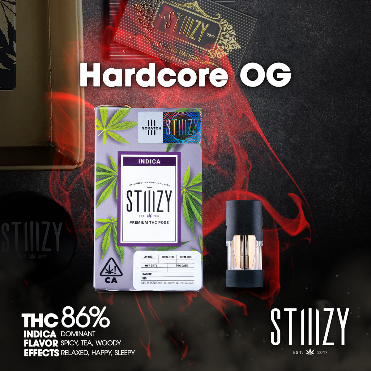 Stiiizy-Vape-Hardcore-OG-1×1-BRANDED-1200×1200 Quality Over Quantity - Cherry Gas Flower 14g
