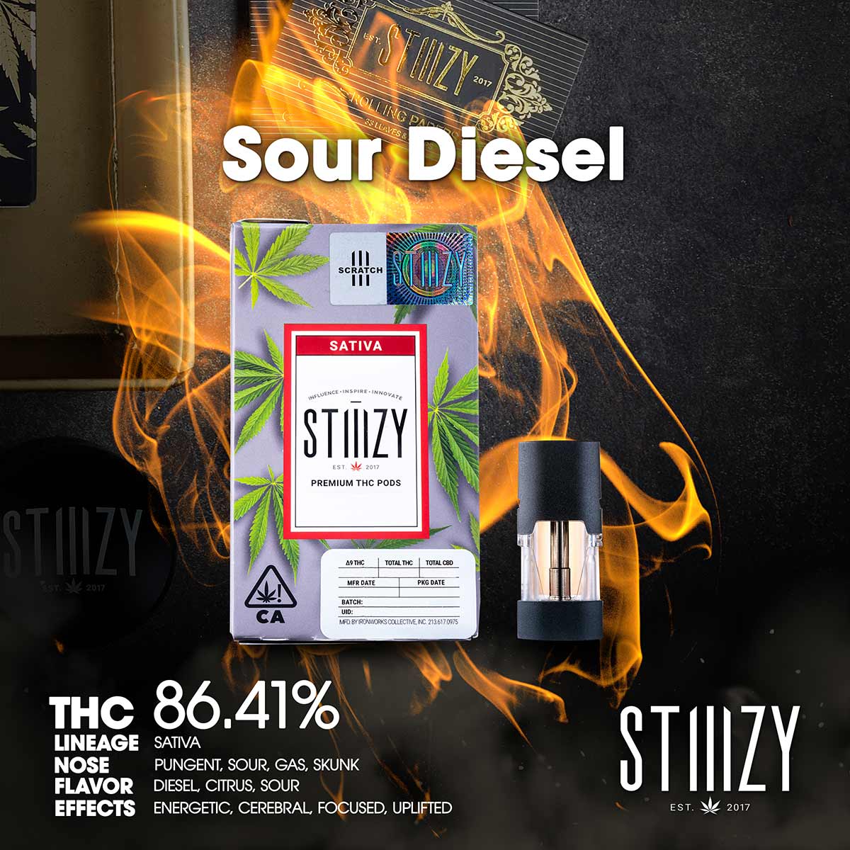 Stiiizy-Vape-Sour-Diesel-1×1-1200×1200 Stiiizy Vapes - Sour Diesel Pod 1g