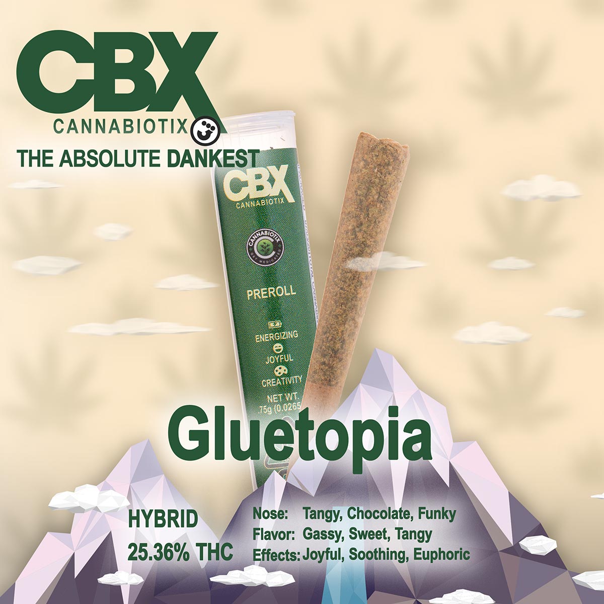 Cannabiotix-CBX-Preroll-Gluetopia-1X1-1200×1200 CANNABIOTIX - Gluetopia Preroll .75g