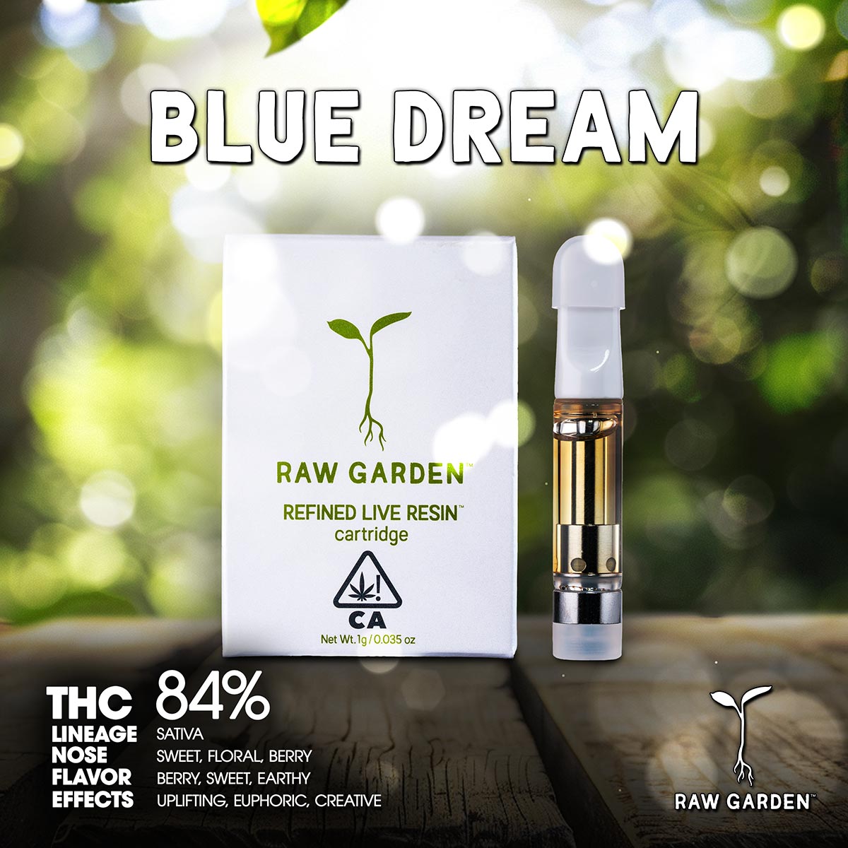 Raw-Garden-Vapes-Blue-Dream-1X1-1200×1200 RAW GARDEN - Blue Dream Live Resin Cartridge 1g