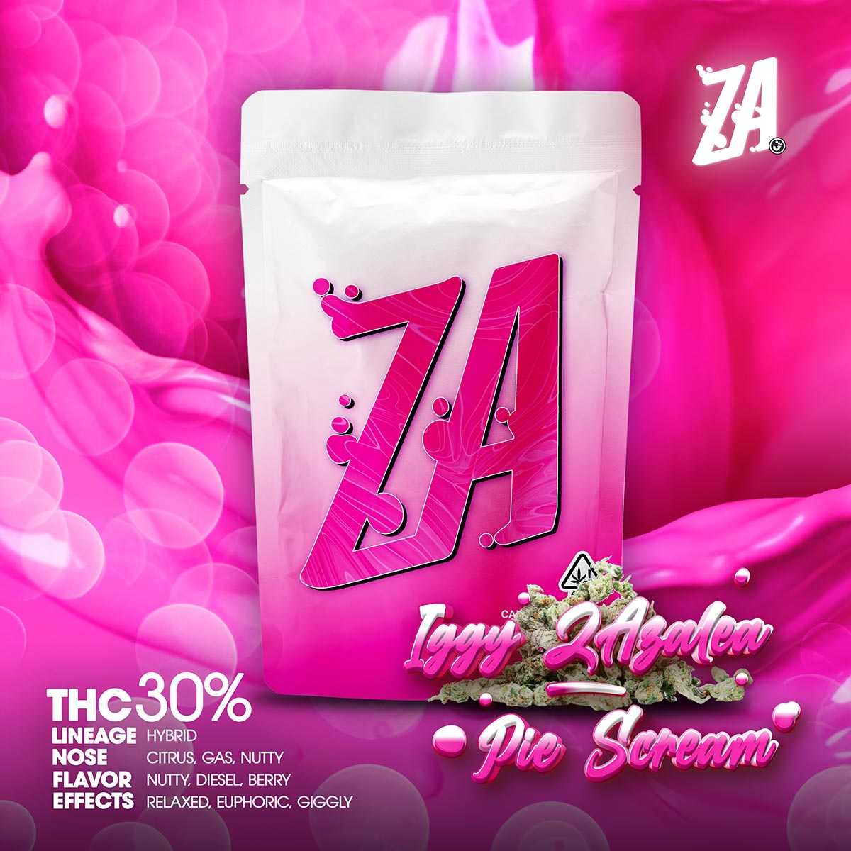 ZA-Flower-Iggy-ZAzalea-Pie-Scream-1×1-1200×1200 ZA - Iggy ZAzalea Pie Scream Indoor Smalls Flower 14g