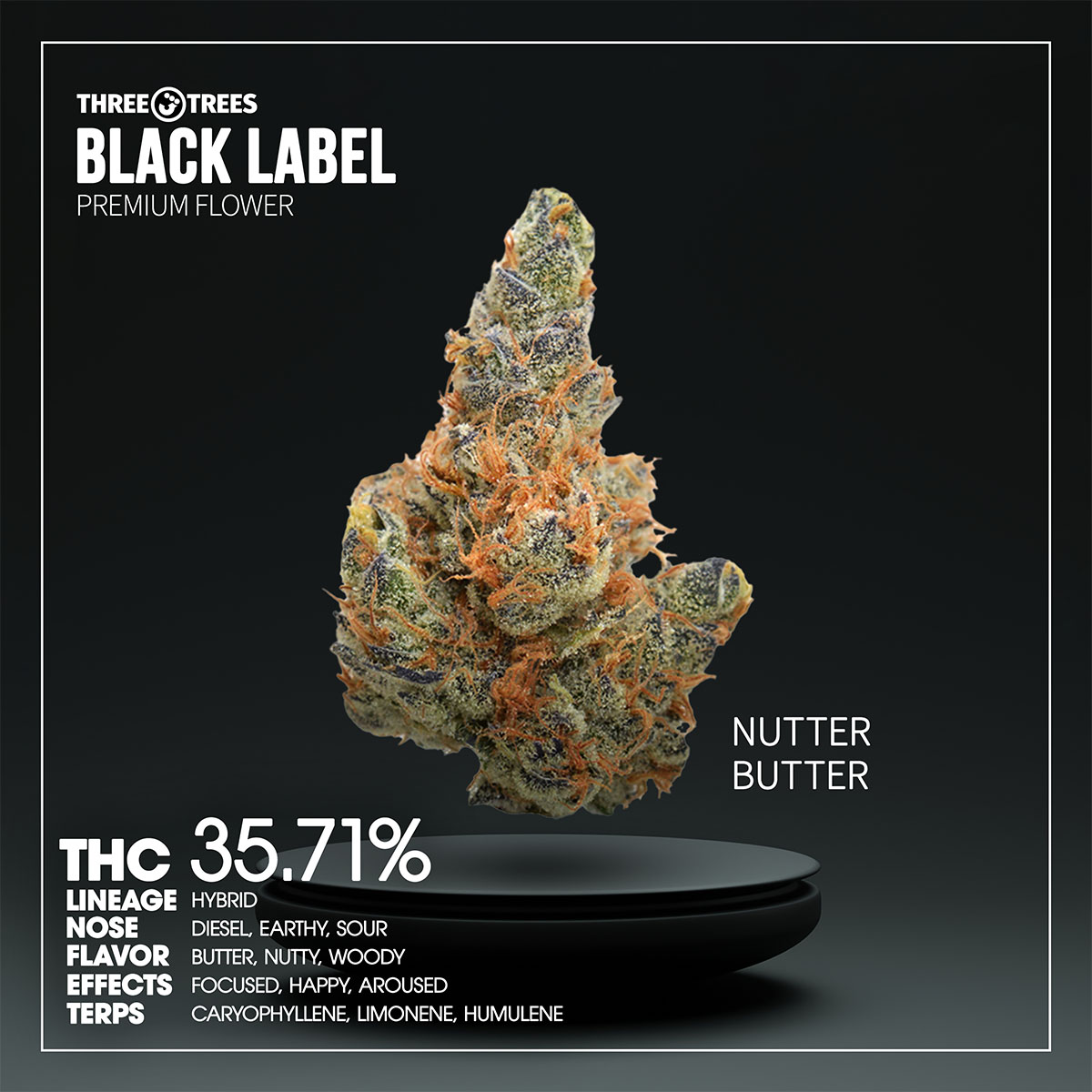  3T BLK LBL - Nutter Butter Flower 3.5g