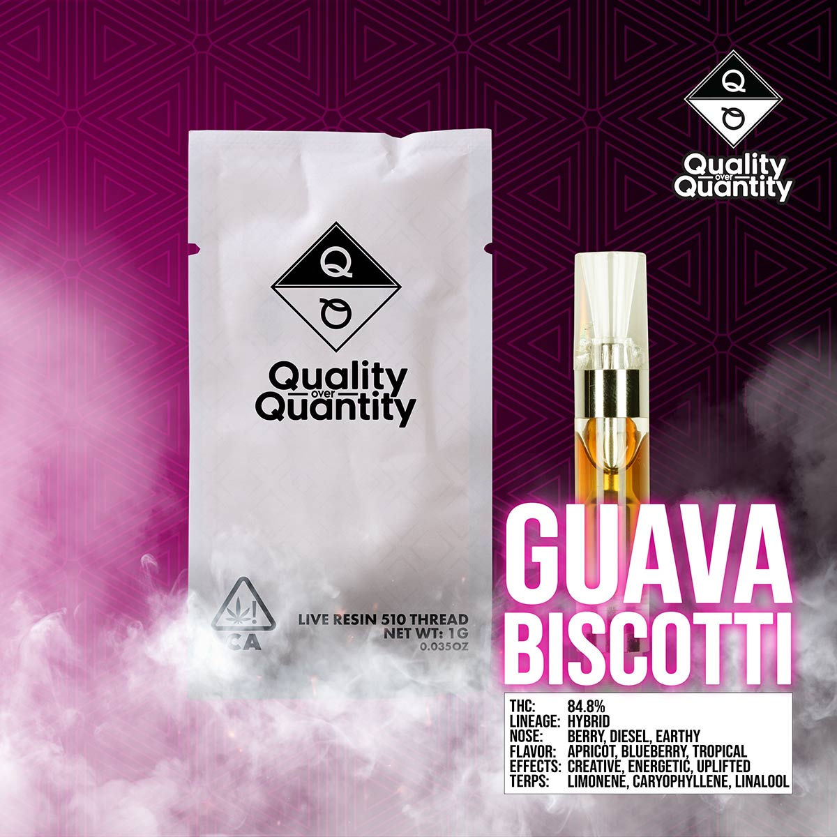 Q-Over-Q-Vape-Guava-Biscotti-1×1-1200×1200 QUALITY OVER QUANTITY - Guava Biscotti Craft Cartridge 1g
