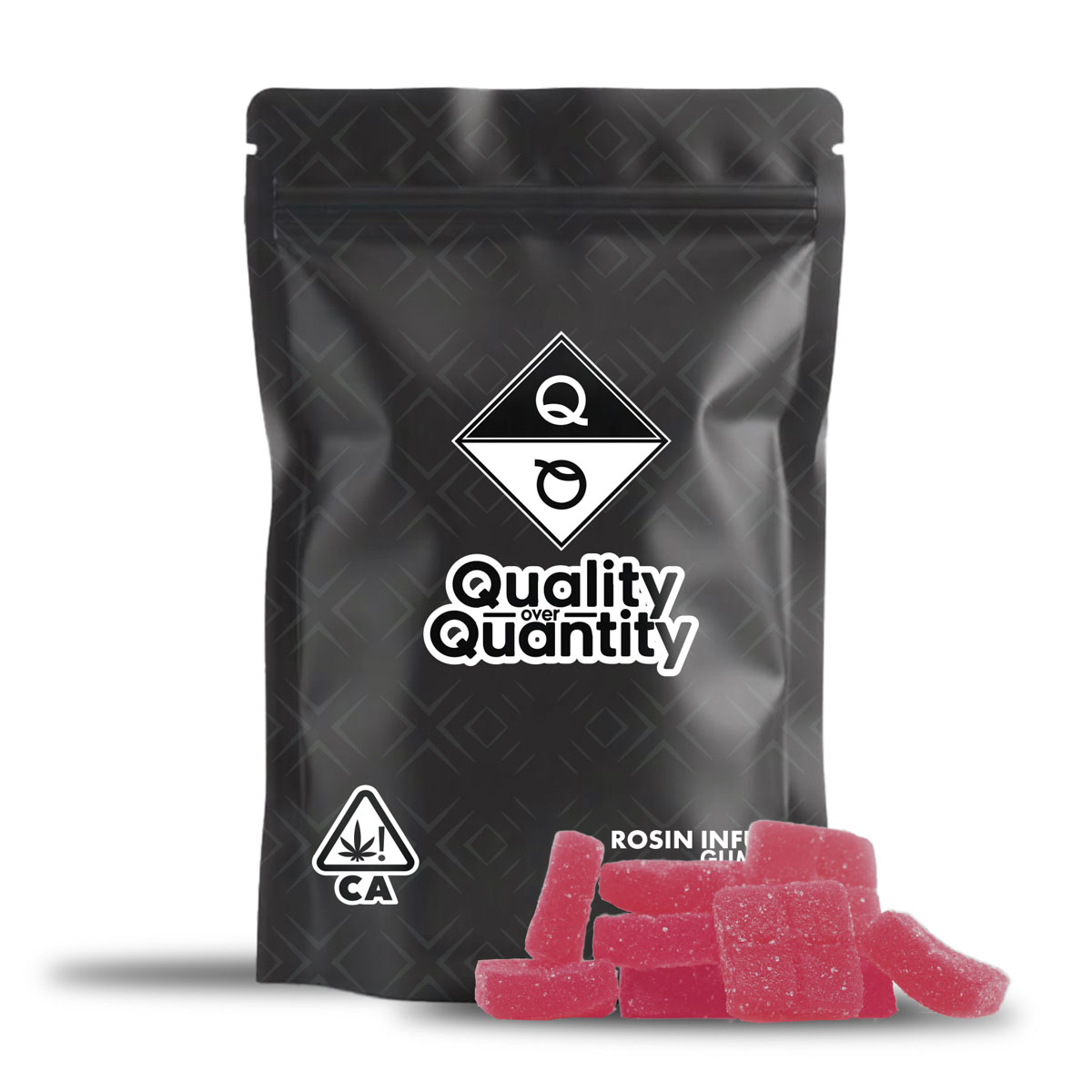 QoverQ – Edibles – Strawberry Hibiscus Rosin Infused Gummies 40g QUALITY OVER QUANTITY – Strawberry Hibiscus 1:1 CBD:THC Rosin Gummies 100mg