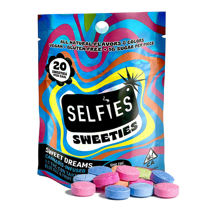 Selfies – Edibles – Sweeties Sweet Dreams Tarts WHT BG 1×1 MENU 250708 676×676 SELFIES - Sweet Dreams Sweeties Infused Tarts CBN:THC 1:1 100mg