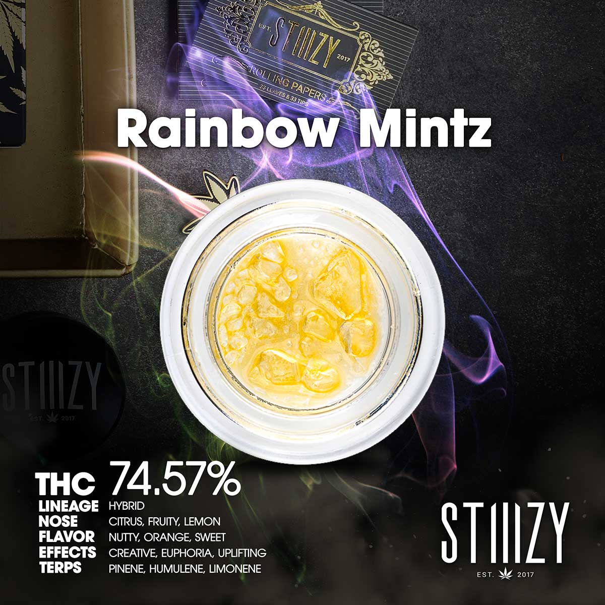 Stiiizy-Concentrate-Rainbow-Mintz-1×1-1200×1200 STIIIZY - Rainbow Mintz Live Resin 1g