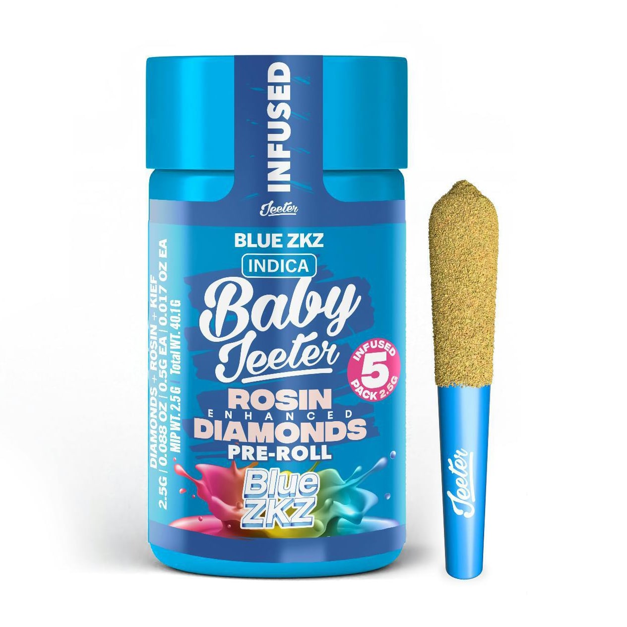 BABY JEETER - Blue ZKZ Rosin Infused Preroll Pack 2.5g 