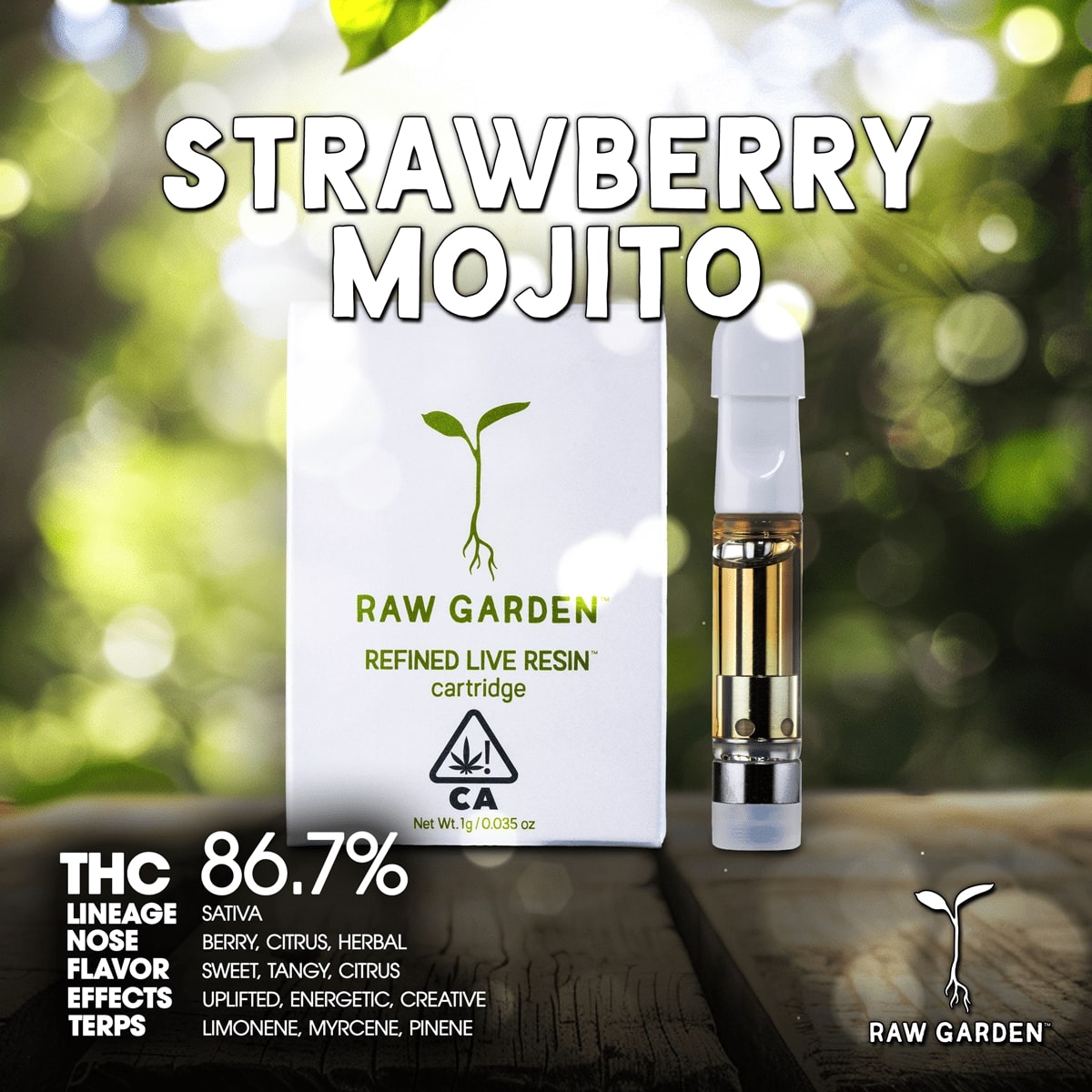RAW GARDEN Strawberry Mojito Live Resin Cartridge 1g 1X1 1200×1200-min RAW GARDEN - Strawberry Mojito Live Resin Cartridge 1g