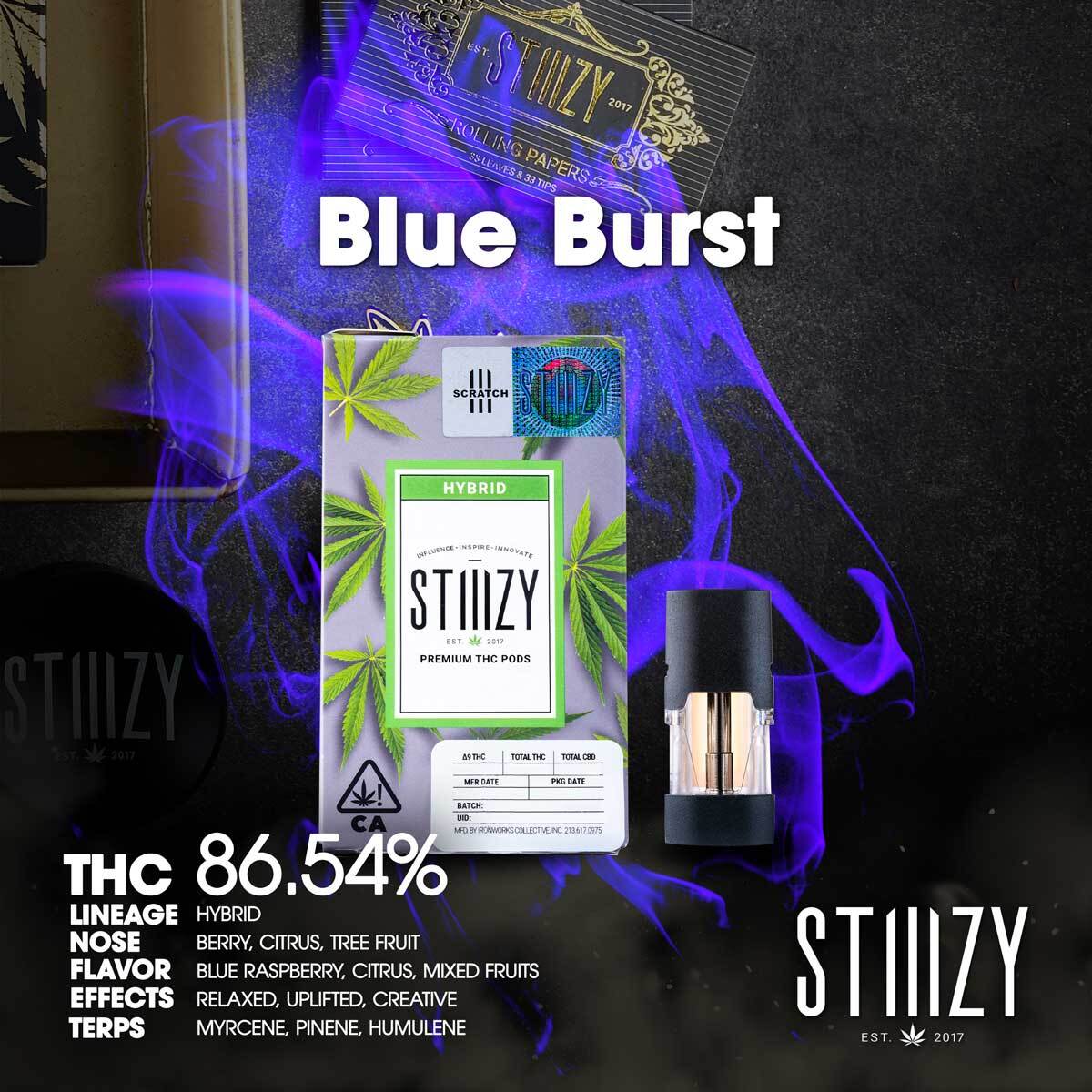 STIIIZY-Blue-Burst-Pod-1g-1X1-1200×1200 STIIIZY - Blue Burst Pod 1g