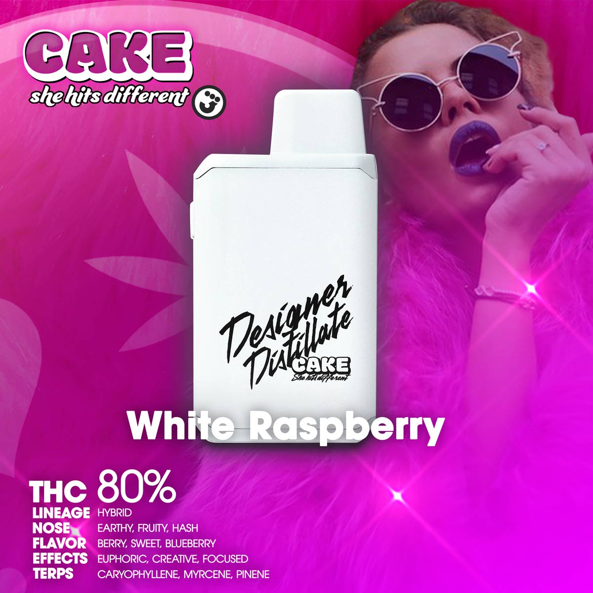 CAKE - White Raspberry Designer Distillate Disposable 1.25g 
