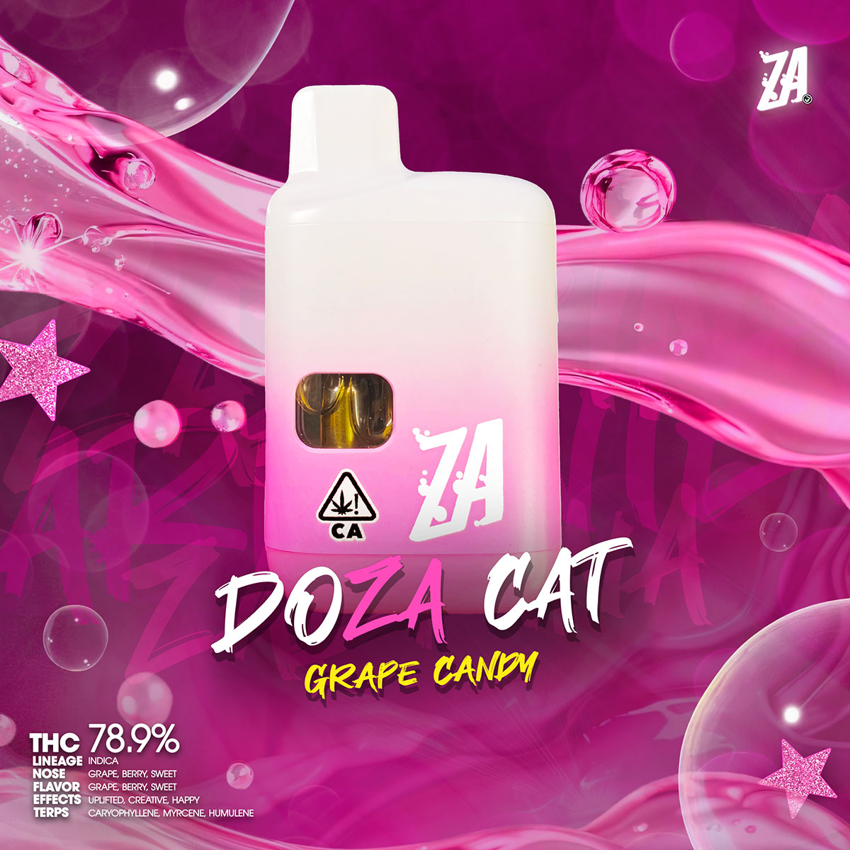 ZA-Product-1×1-BRANDED-1200×1200 ZA - doZA cat Grape Candy CAT4 All In One Disposable 1.25g