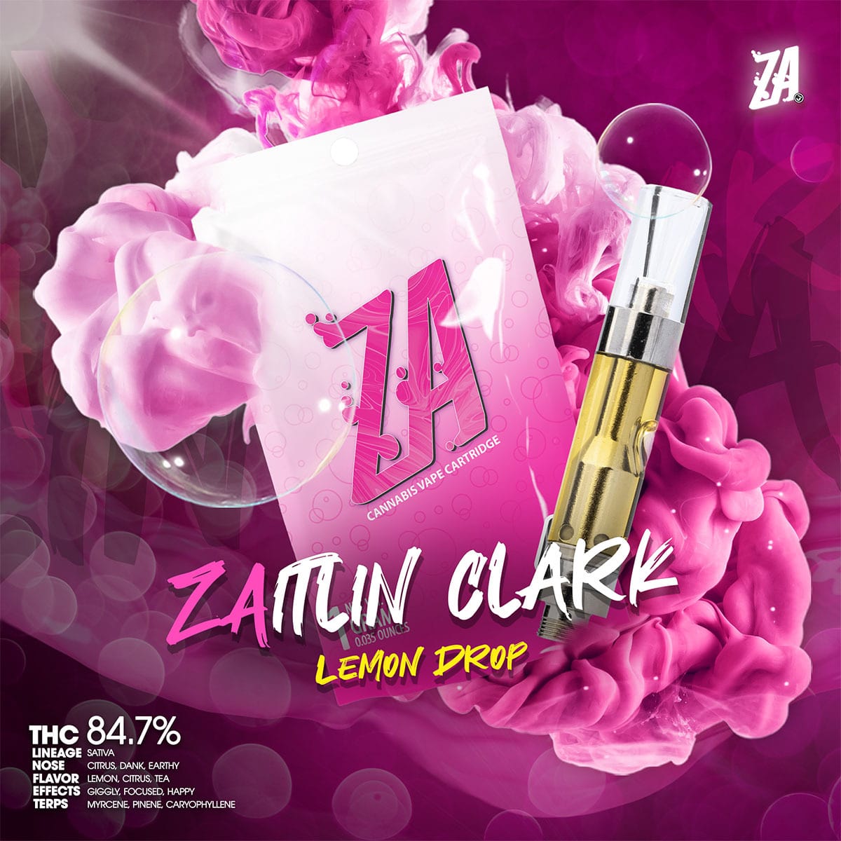 ZA - ZAitlin clark Lemon Drop CAT4 Cartridge 1g 