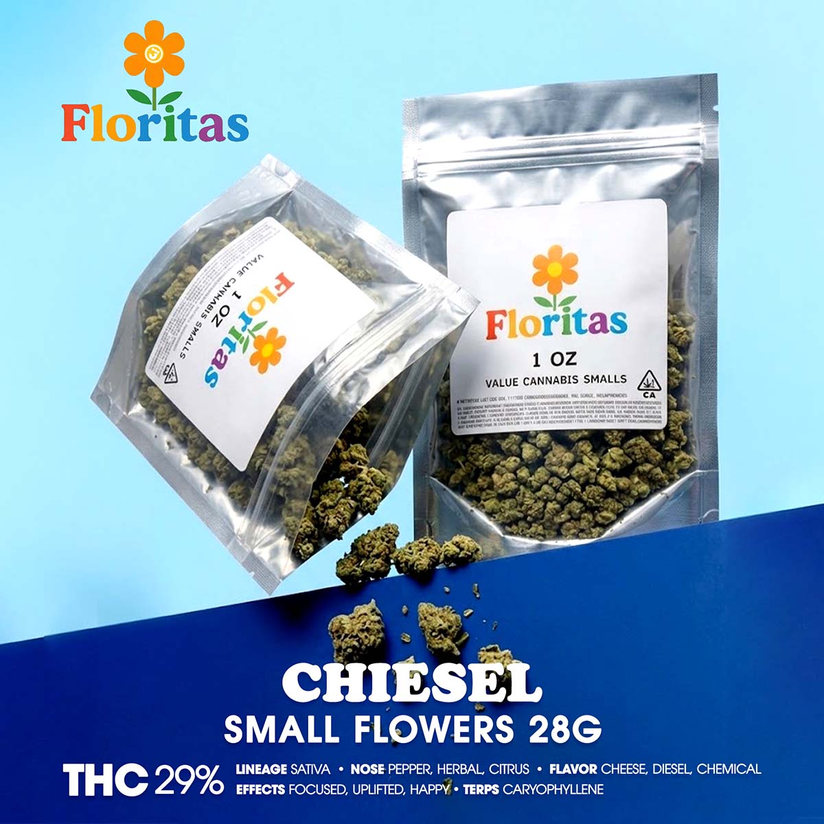 FLORITAS – Chiesel Smalls Flower 28g-1×1-BRANDED-1200×1200