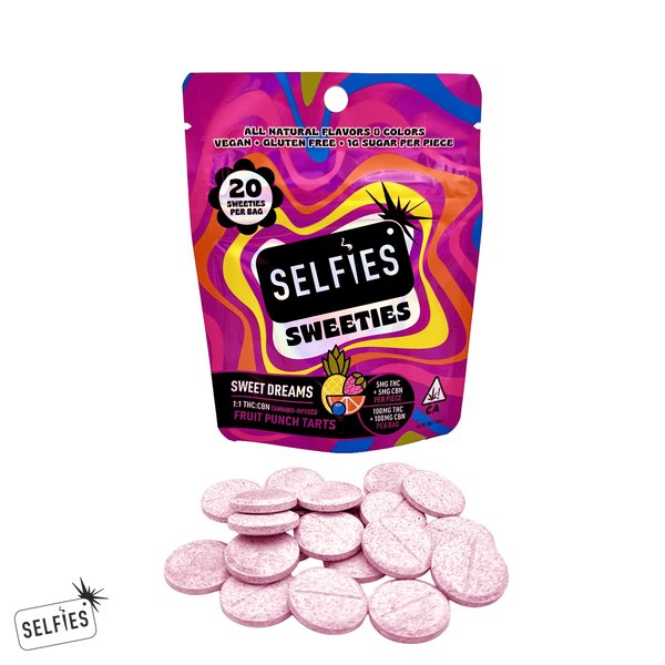 SELFIES-Fruit-Punch-11-THCCBN-Sweet-Dreams-Sweeties-Infused-Tarts-100mg-600x600-wht-bg