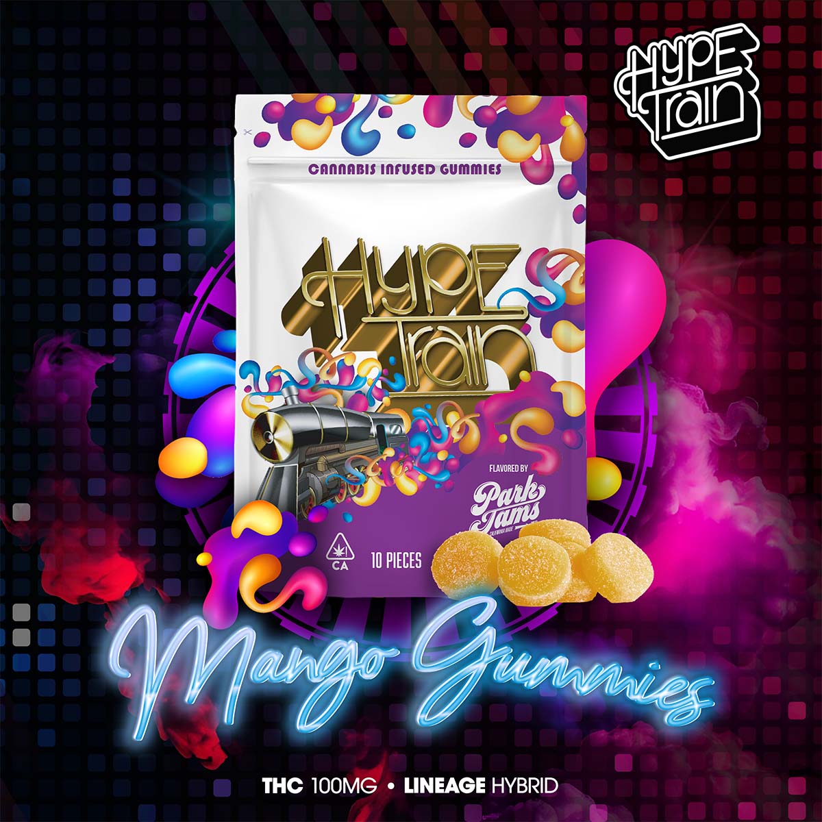 HYPE TRAIN – Mango Gummies 100mg 1X1 BRANDED 1200×1200