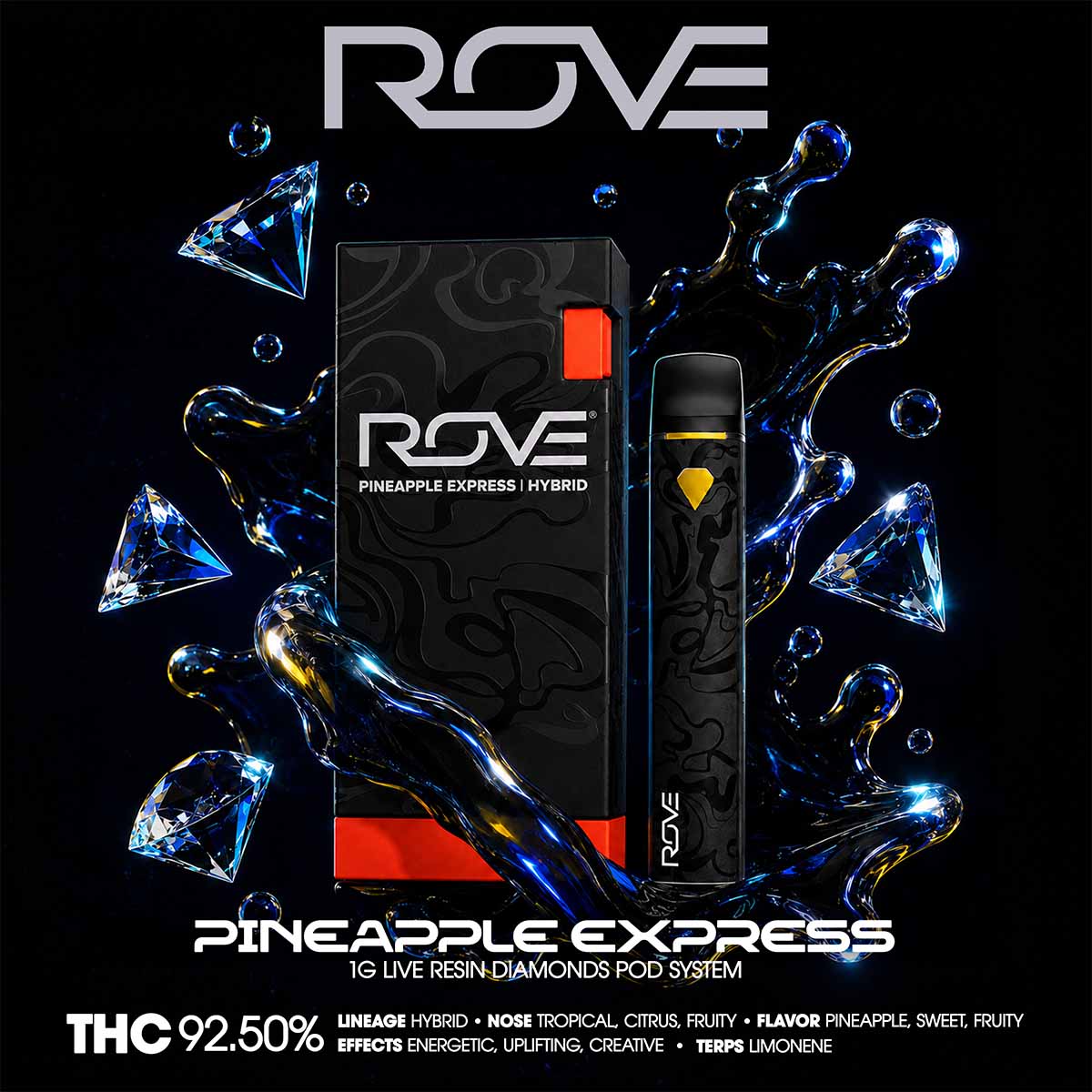 ROVE – Pineapple Express Live Resin Diamonds Pod System 1g 1×1-BRANDED-1200