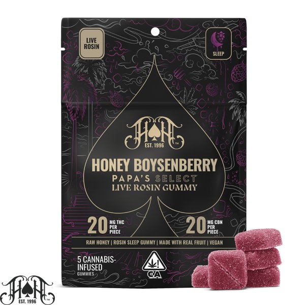 HEAVY-HITTERS-x-PAPAS-SELECT-Honey-Boysenberry-THCCBN-Live-Rosin-Gummies-100mg-600x600-wht-bg