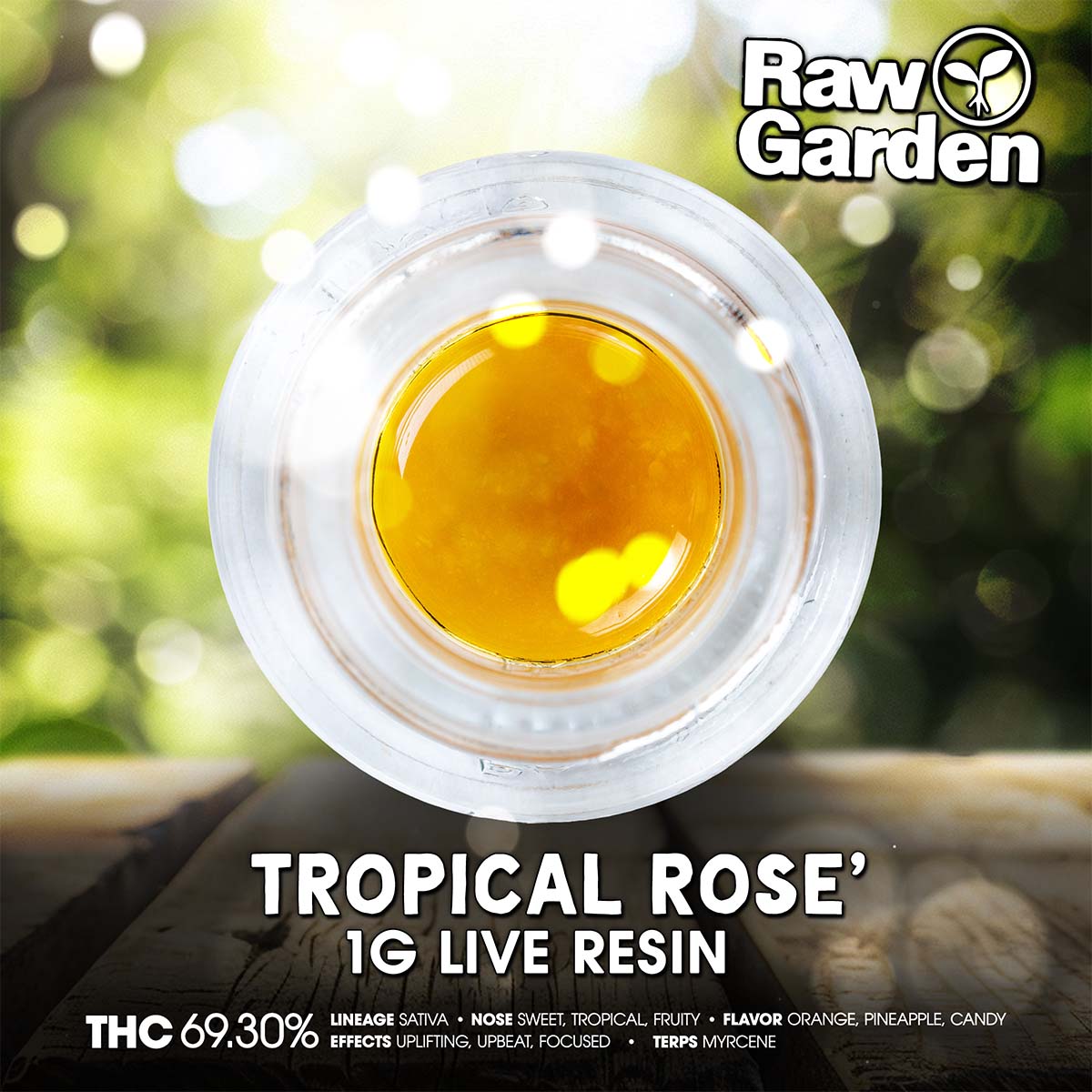 RAW GARDEN – Tropical Rosé Live Resin 1g 1X1 BRANDED 1200×1200