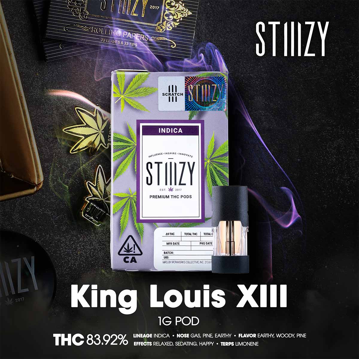 STIIIZY – King Louis XIII Pod 1g 1×1-BRANDED-1200×1200