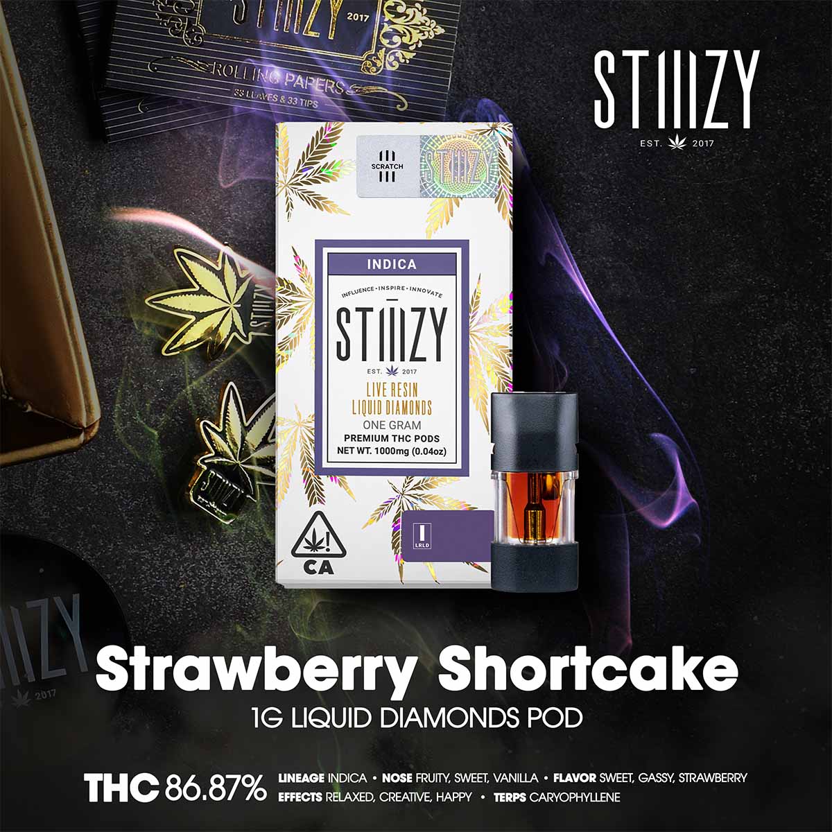 STIIIZY – Strawberry Shortcake Liquid Diamonds Pod 1g 1×1-BRANDED-1200×1200