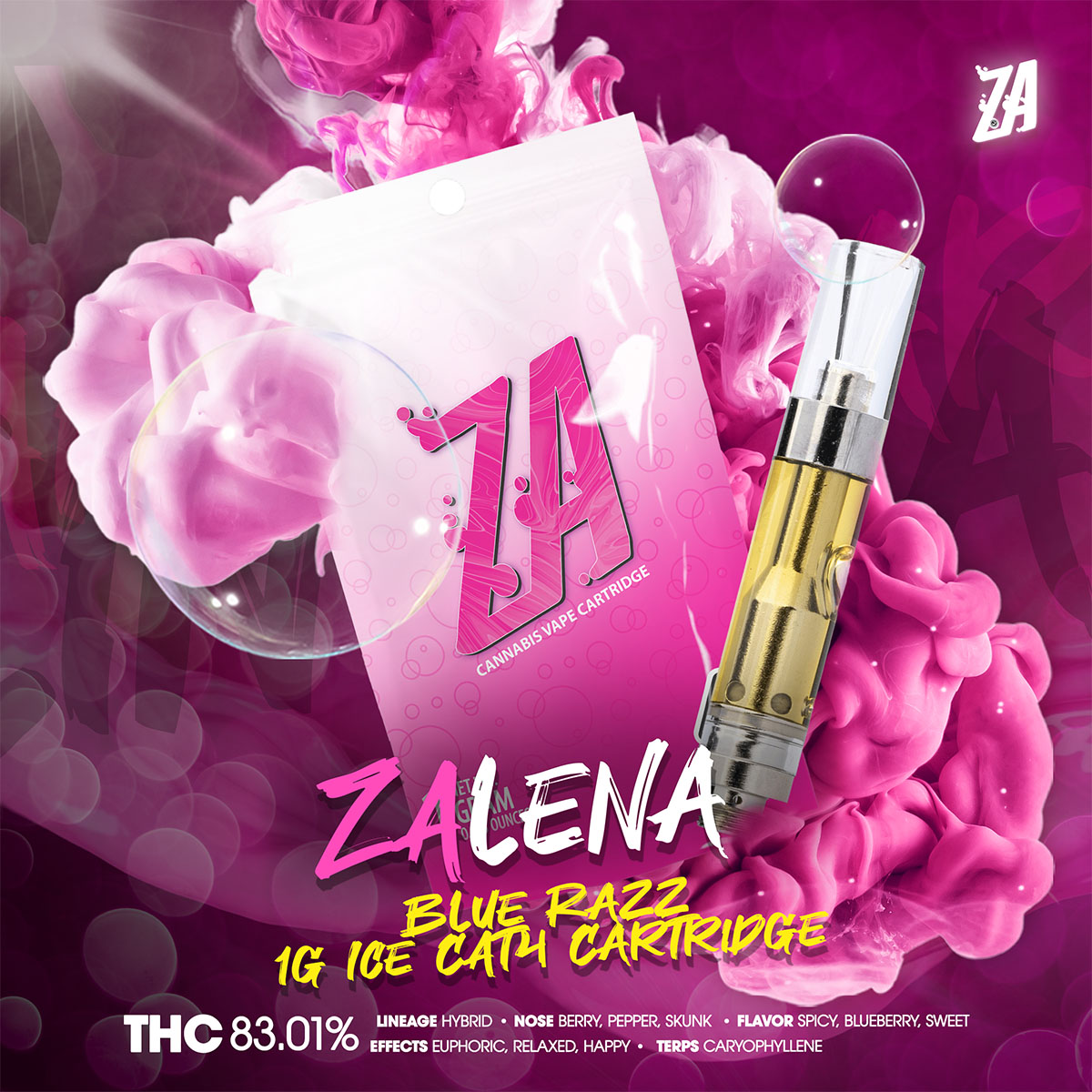 ZA – ZAlena Blue Razz Ice CAT4 Cartridge 1g-1×1-BRANDED-1200×1200